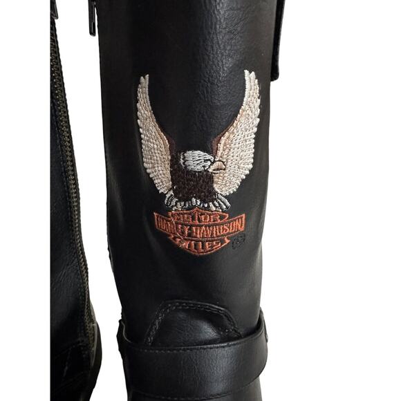 Harley Davidson Boots Zip Up Faux Leather. NICE SZ 7 (big Kid) - Picture 2 of 7